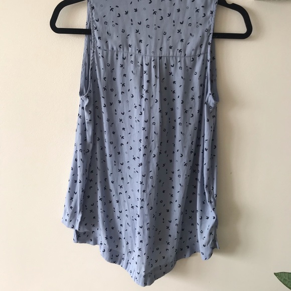 Free People Blue Patterned Blouse - Picture 3 of 6
